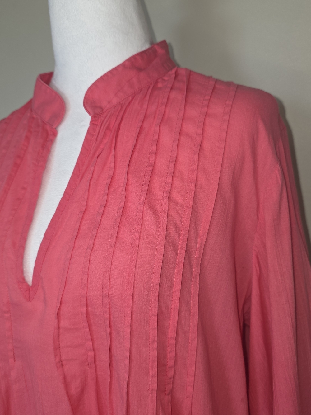 Lauren Ralph Lauren Pink 100% Cotton Pintuck Tunic Dress Size L - Picture 8 of 8